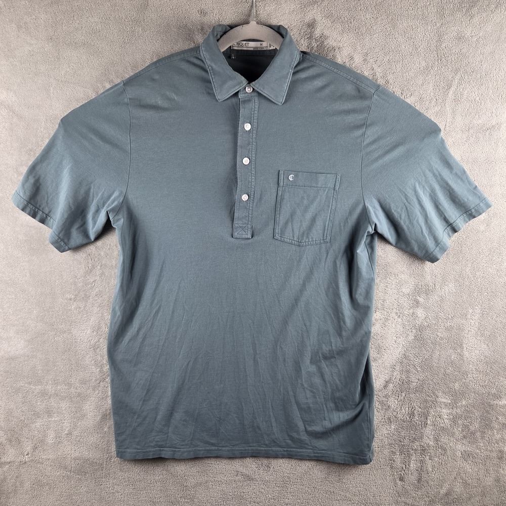 Criquet Turquoise Polo Shirt Mens M Pima Cotton‎ Pocket Performance Golf